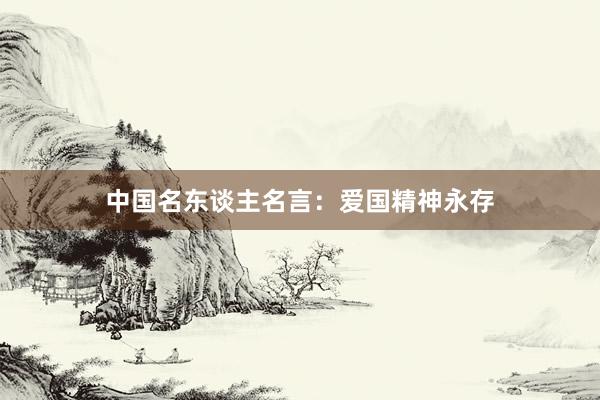 中国名东谈主名言：爱国精神永存