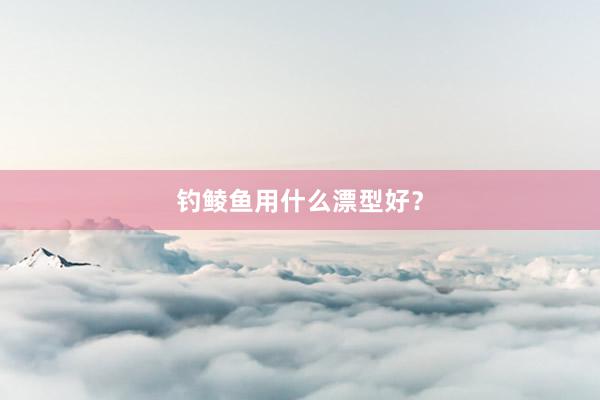 钓鲮鱼用什么漂型好？